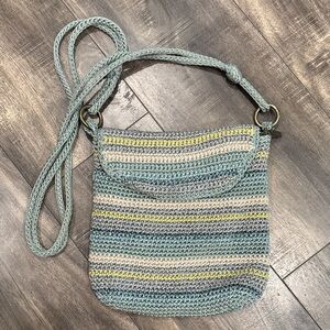 The Sak Pastel Colored Crotchet Zipper Crossbody Shoulder Bag
